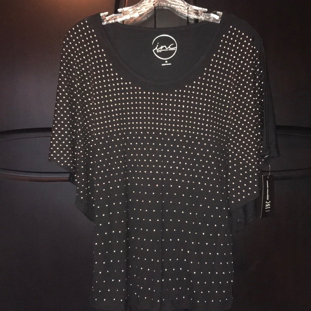 INC-BRAND NEW! Black & gold studded top. Size PM.